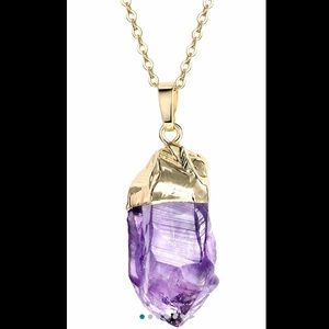 BOUTIQUELOVIN Full Wire Wrapped Amethyst Pendant Necklace Healing Chakra Crystal
